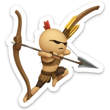 Bow and arrow for warrior sticker