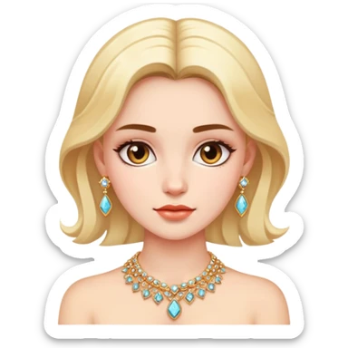 portrait of a girl with jewelry sticker