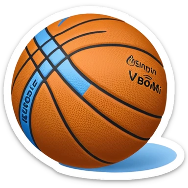 Faça um emoji de uma bola de Basquete branca e nela um símbolo de verificado sticker