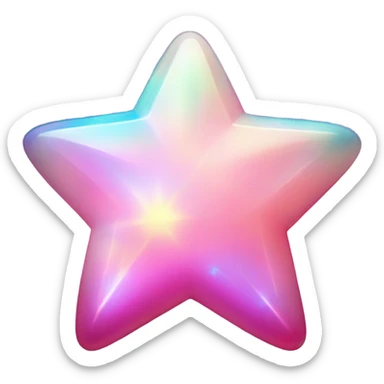 Large pink shiny opal star sticker