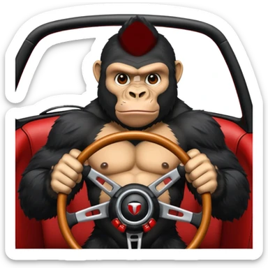 Gorilla in a coupe sticker