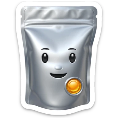 Space food pouch Slightly puffed up due to pressure. sticker