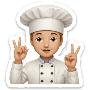 chef making a kiss gesture with fingers sticker