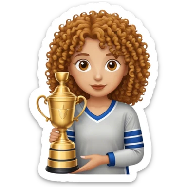 curly girl with a stanley cup  sticker