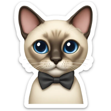 siamese cat with bow tie sticker