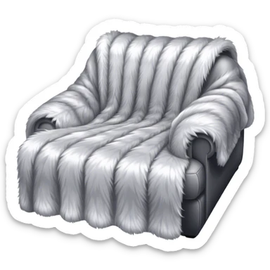 Silver fur blanket sticker