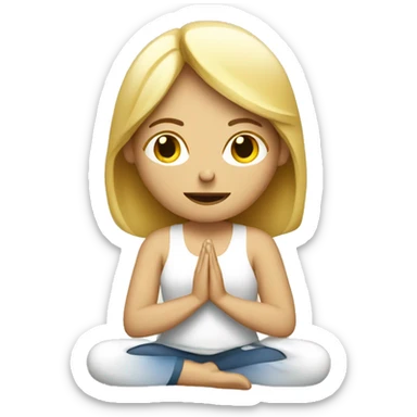 Blond women with camera meditating  sticker