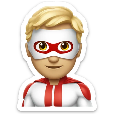 canadian superhero wearing red and white clothes sticker