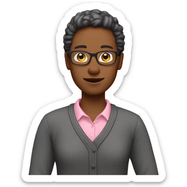 Teacher whit pink sweater  sticker