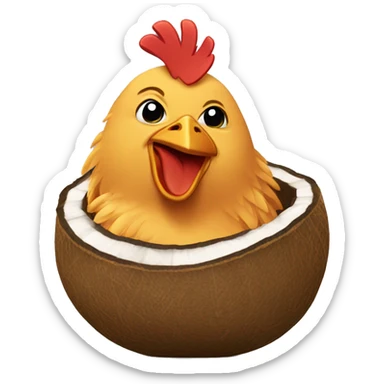 chicken in a coconut bra smoking  sticker