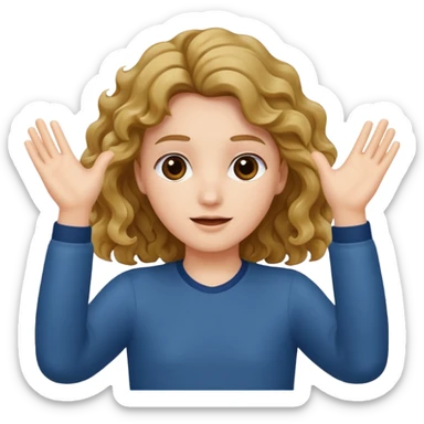 I am innocent hands up it was not me wavy hair sticker