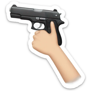 White girl hand with holding a gun sticker