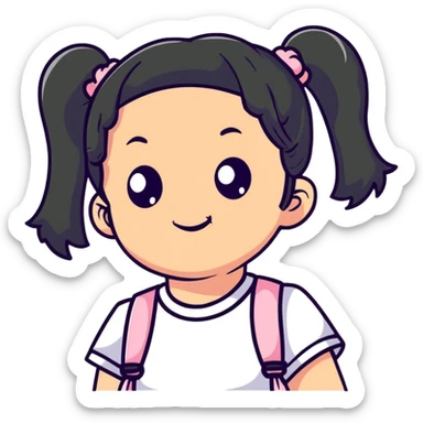 girl with pigtails sticker