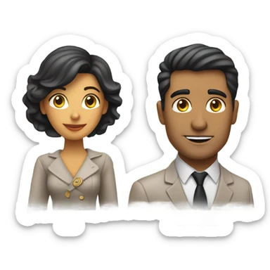 A Hispanic man and woman standing in front of an infinity symbol in by the Eiffel Tower  sticker