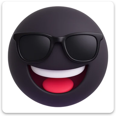 Make the smiling face emoji wear sunglasses in a style similar to 3d-emoji sticker
