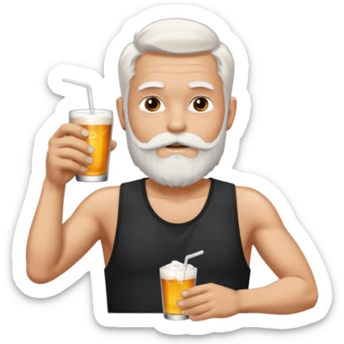 Drink holders with hat white hair white bearded  tatoo guy sticker