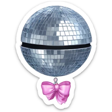 Disco ball wit bow sticker