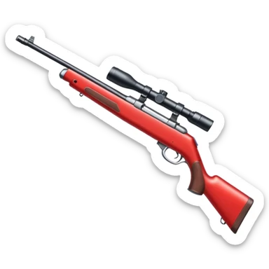 create me an emoji of a red long neck rifle sticker