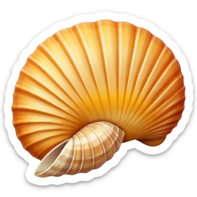 Seashell by ocean sticker