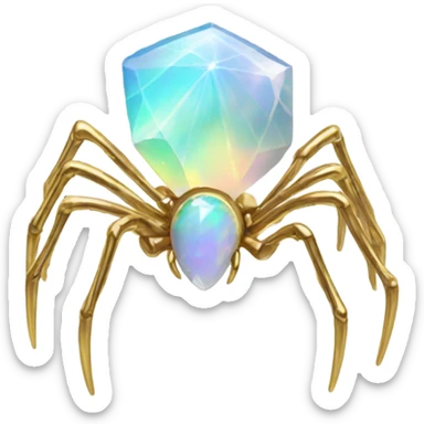 Opal crystal spider gold limbs sticker