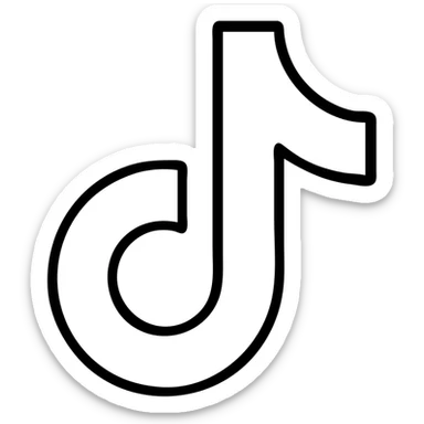 TikTok logo, iconic, simple, recognizable, white background sticker