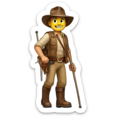 Indiana Jones avec des skis sticker