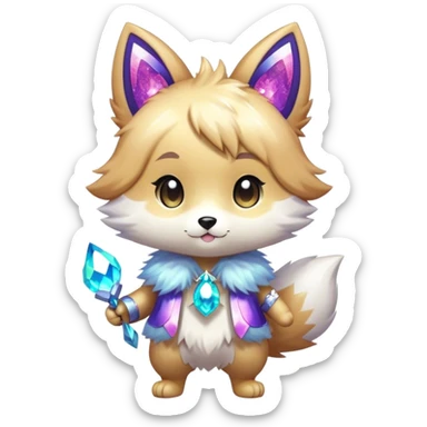  High quality detailed Cute Cool Kawaii stylish Pretty Chibi Fur-Sona Shiny Colorful Sparkly Fakemon Full Body sticker
