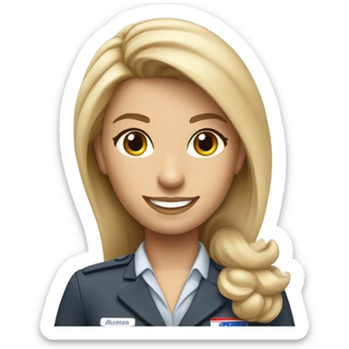 blonde flight attendant american airlines sticker