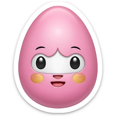 Uovo di pasqua kawaii rosa senza faccia sticker