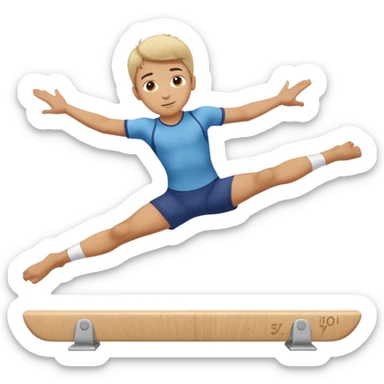 balance beam with a boy balancing on top flipping sticker
