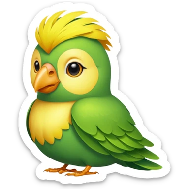 A love bird with color green and his head yellow sticker