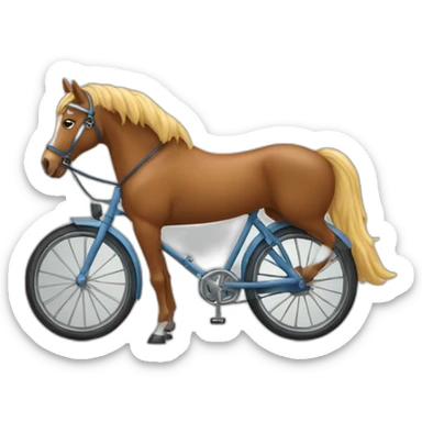 Un cheval sur un vélo  sticker