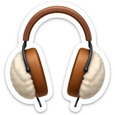 Warm brown winter earmuffs sticker