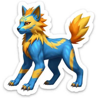 Electrike-Manectric-Luxray-Bobcat-Fakémon-fusion-animal-creature, full body  sticker