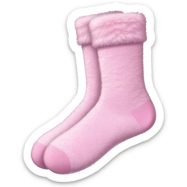light pink fuzzy socks sticker