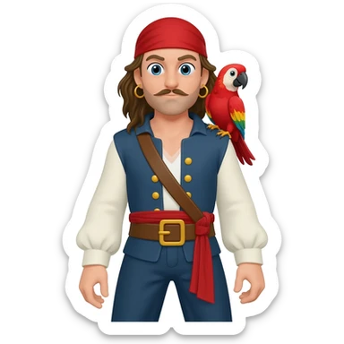 pirate and parrot sticker