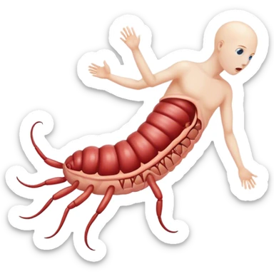 Parasite entering a body sticker