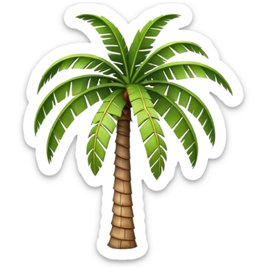 generate realistic detailed palm tree in 3d style sticker
