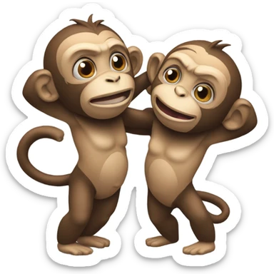 Two jiujitsu monkeys one doing rear naked choke on the other sticker