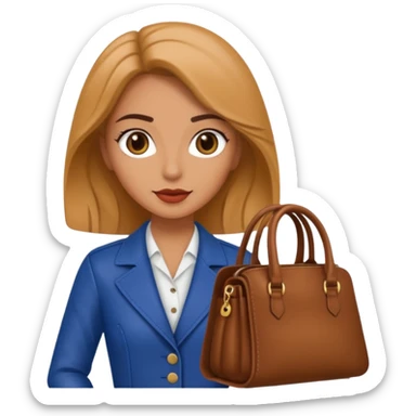 italian female with italian fashion style, holding bag sticker