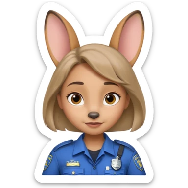 judy hopps with police suit from zootopia, pixar sticker