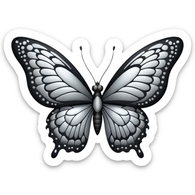 butterfly ًblack and silver sticker