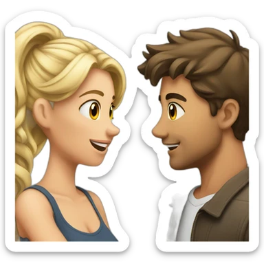a guy flirting with a girl sticker