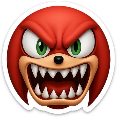 Make the facial expression much scarier, focusing only on the face, while keeping the style consistent with the original emoji style. No background. sticker