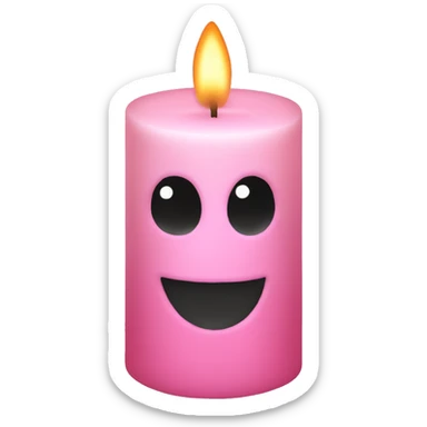 Halloween light pink candle  sticker