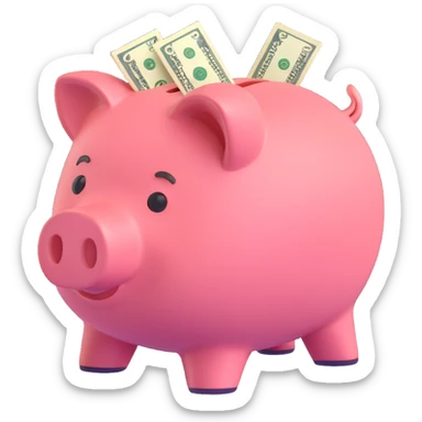 money in a piggy bank sticker