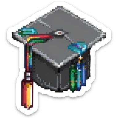 Graduation cap with diploma sticker
