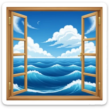A wide window frame showing Earth’s blue oceans and swirling white clouds below.


















 sticker