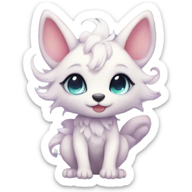 Kawaii bright fantasy ethereal anthro fursona animal sticker