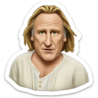 Gérard Depardieu in rasta smocking sticker